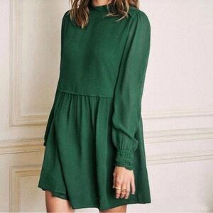 Sezane Forest Green Long Sleeve Dress